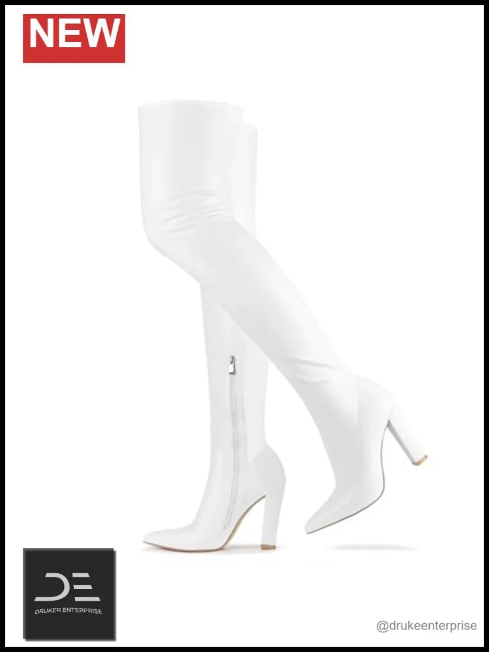 Women's Pointed Toe Chunky Heel Over the Knee Stretch Boots